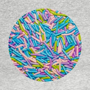 Pastel Candy Sprinkles Circle Photograph T-Shirt